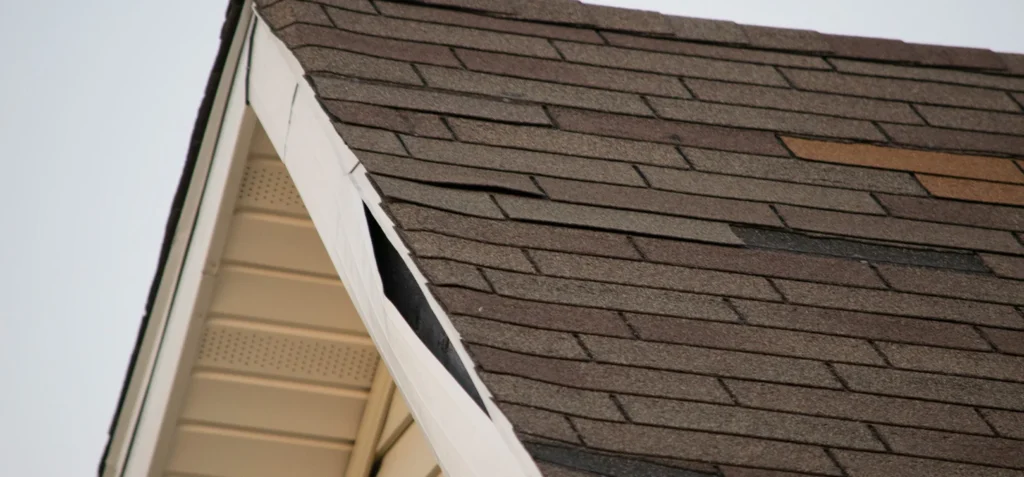 signs of wind damage on a roof